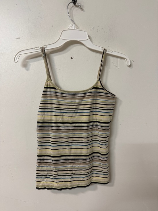 The Limited Tops - Striped Spaghetti Strap Tank Top in Cream and Black Y2K